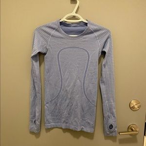 Lululemon swiftly tech long sleeve, blue, size 2